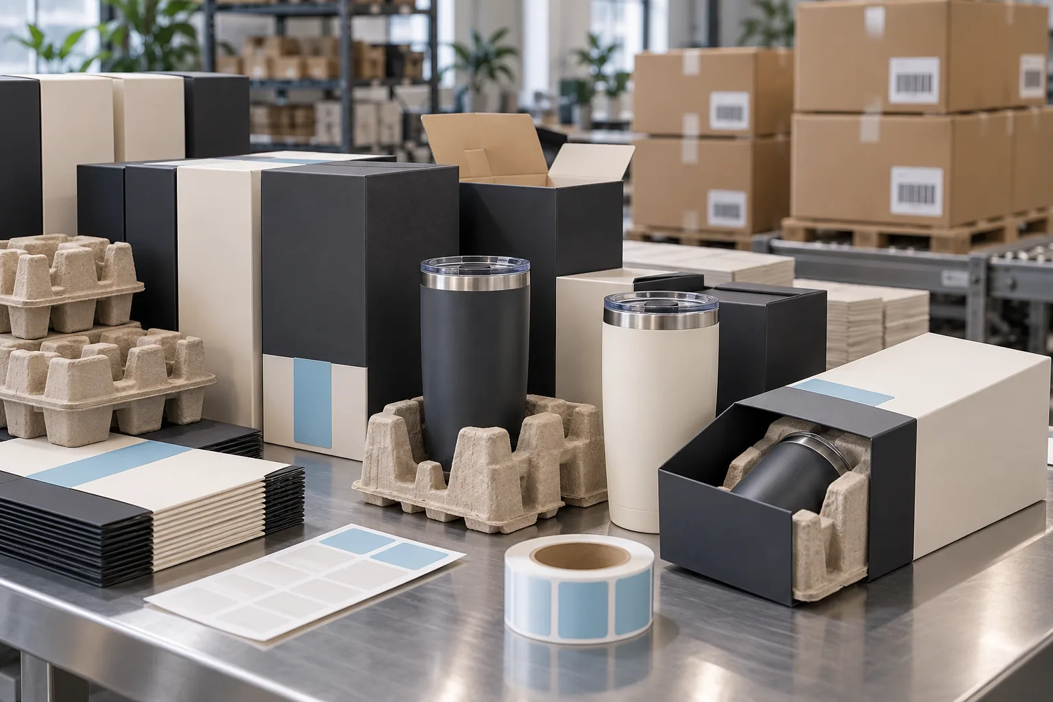 Human drinkware packaging and fulfillment desk